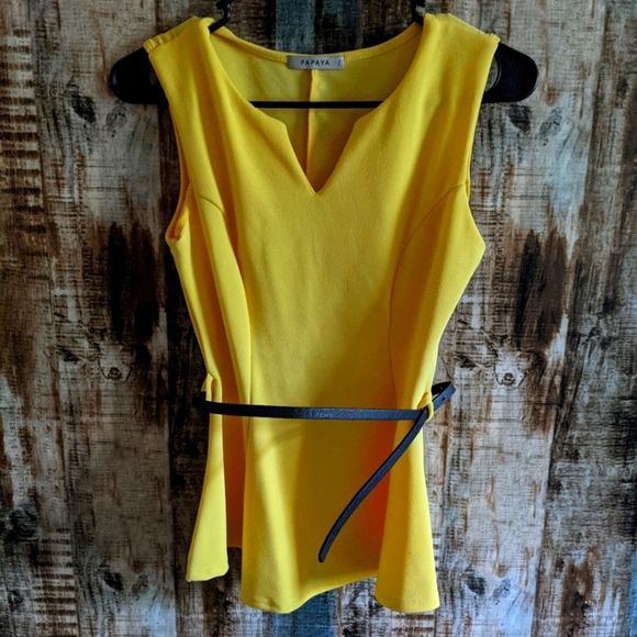 Women's yellow sleeveless top - Picture 1 of 5